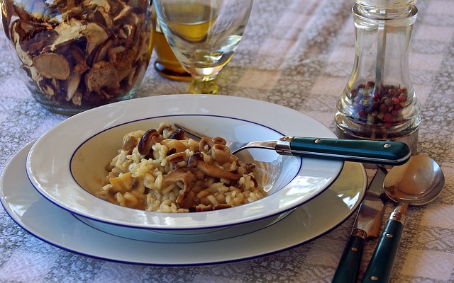 Arroz con hongos.