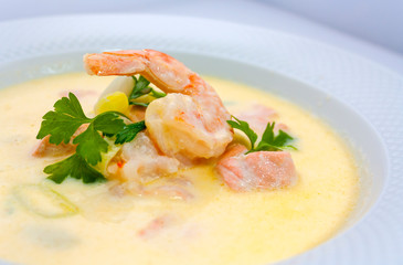 Sopa de Camarones con Maicena