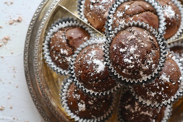 Muffins de Cacao y Naranja, sin Azúcar y sin Gluten