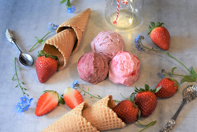 Helado de Frutillas con Maicena