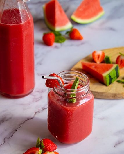 Batido de Sandía y Frutillas